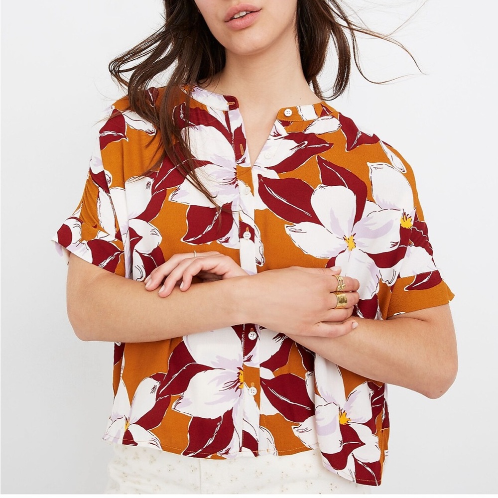 Madewell Getaway Oversized Button-Down Shirt in Island Magnolias